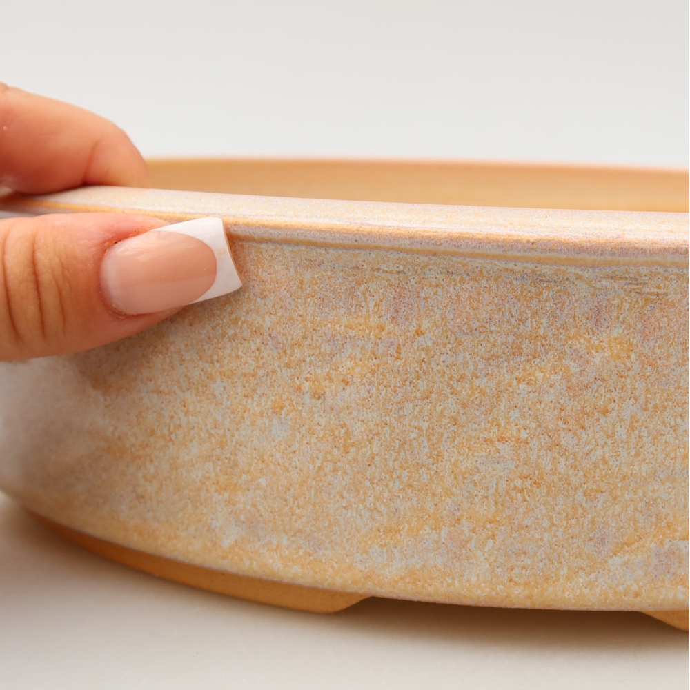 Keramická miska na bonsaje 26,5 x 26,5 x 6,5 cm, farba béžová