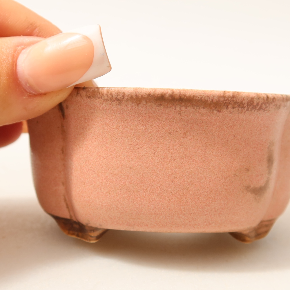 Keramická miska na bonsai 8 x 7,5 x 3,5 cm, farba ružová