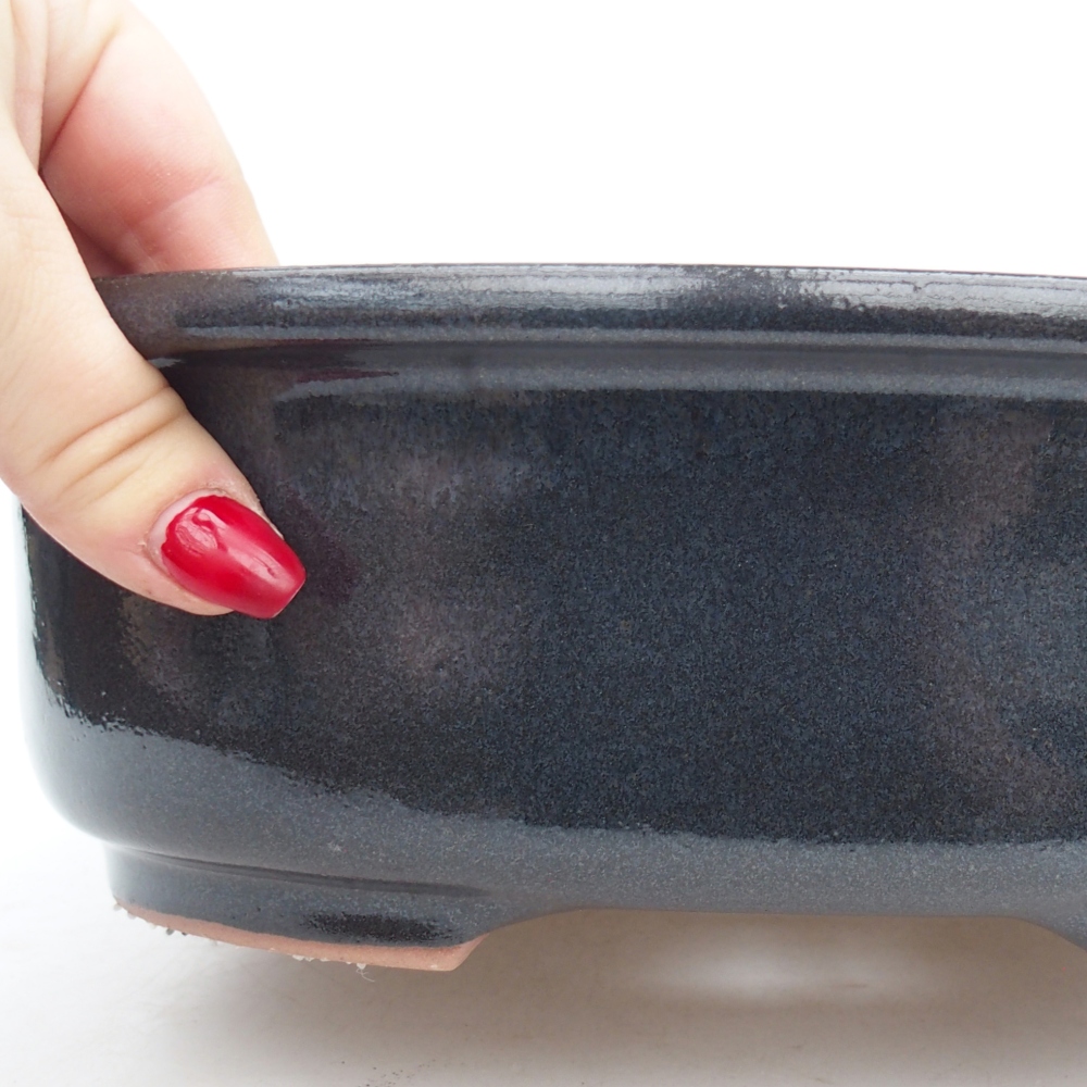 Keramická miska na bonsaje 26 x 22 x 8 cm, sivá