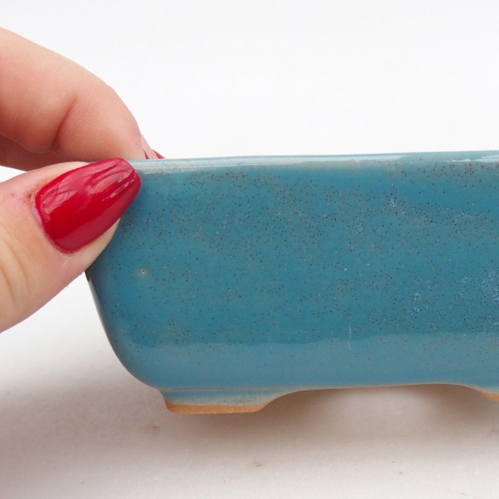 Keramická miska na bonsaje 10,5 x 7,5 x 4,5 cm, farba modrá