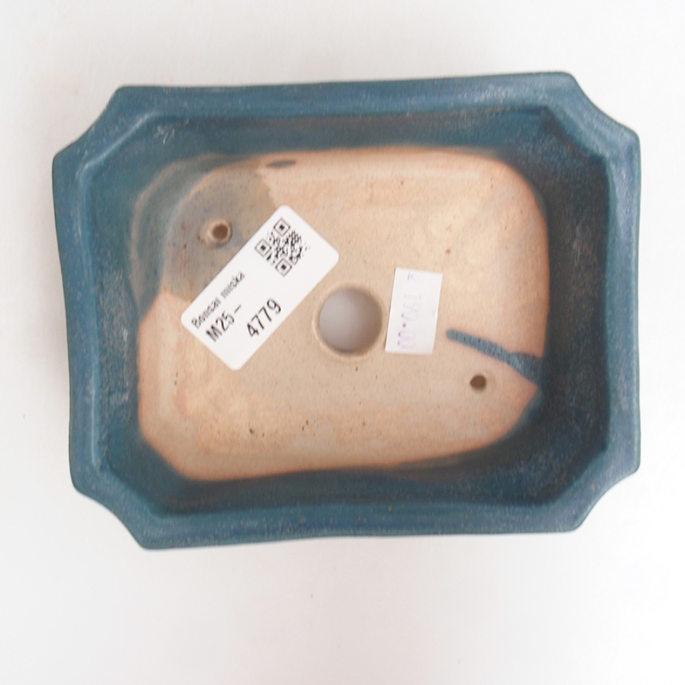 Keramická bonsai miska 13 x 10,5 x 4 cm, farba  modra