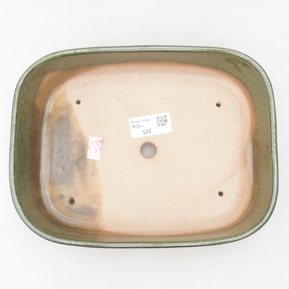 Keramická bonsajová miska 22,5 x 17 x 6 cm, zelená