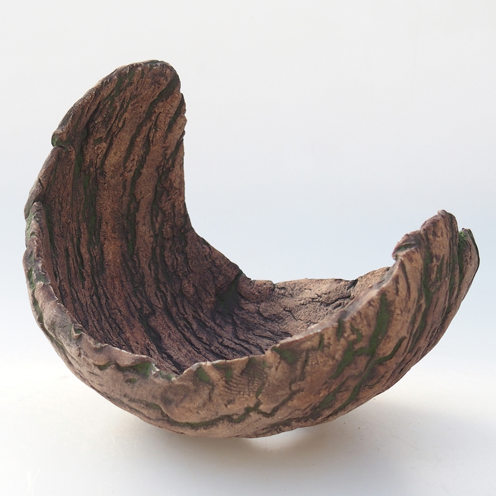 Keramická mušľa 13 x 12 x 12,5 cm , farba zelená