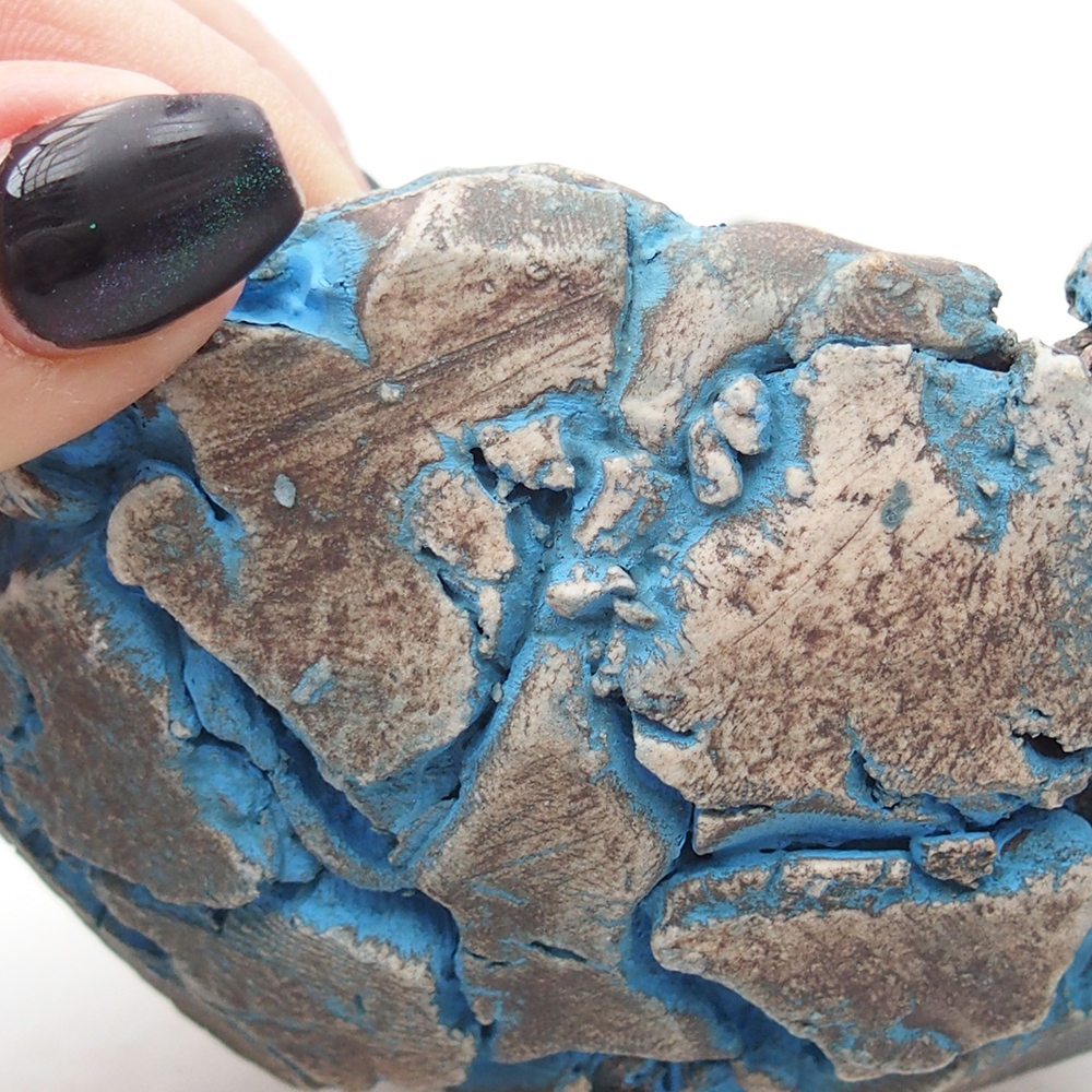 Keramická mušľa 11 x 11 x 7,5 cm , farba modrá