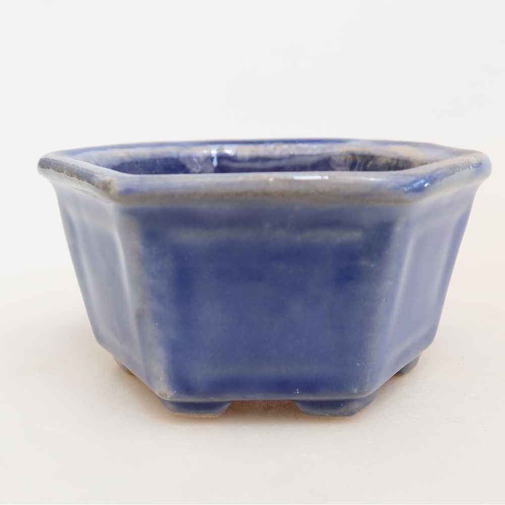 Keramická miska na bonsaje 7,5 x 7 x 4 cm, farba modrá