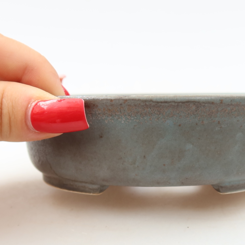Keramická miska na bonsaje 12,5 × 11,5 × 3,5 cm, farba: modrá