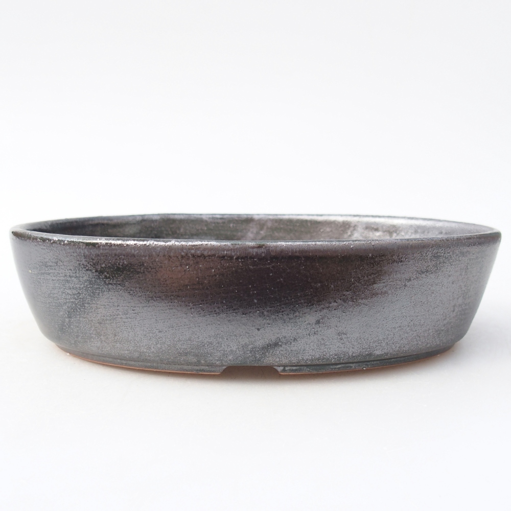 Keramická miska na bonsaje 18,5 x 13,5 x 4,5 cm, zelená metalíza