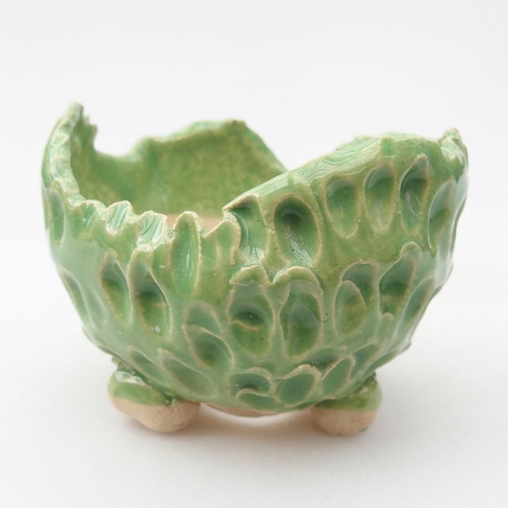 Keramická Škrupina 7,5 x 7 x 6 cm, farba zelená