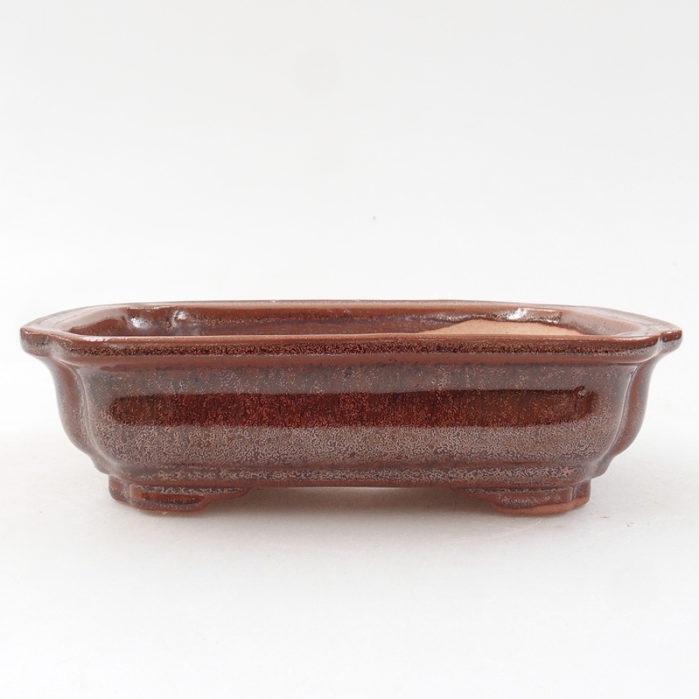 Keramická bonsai miska 14 x 11 x 4 cm, farba hnedá