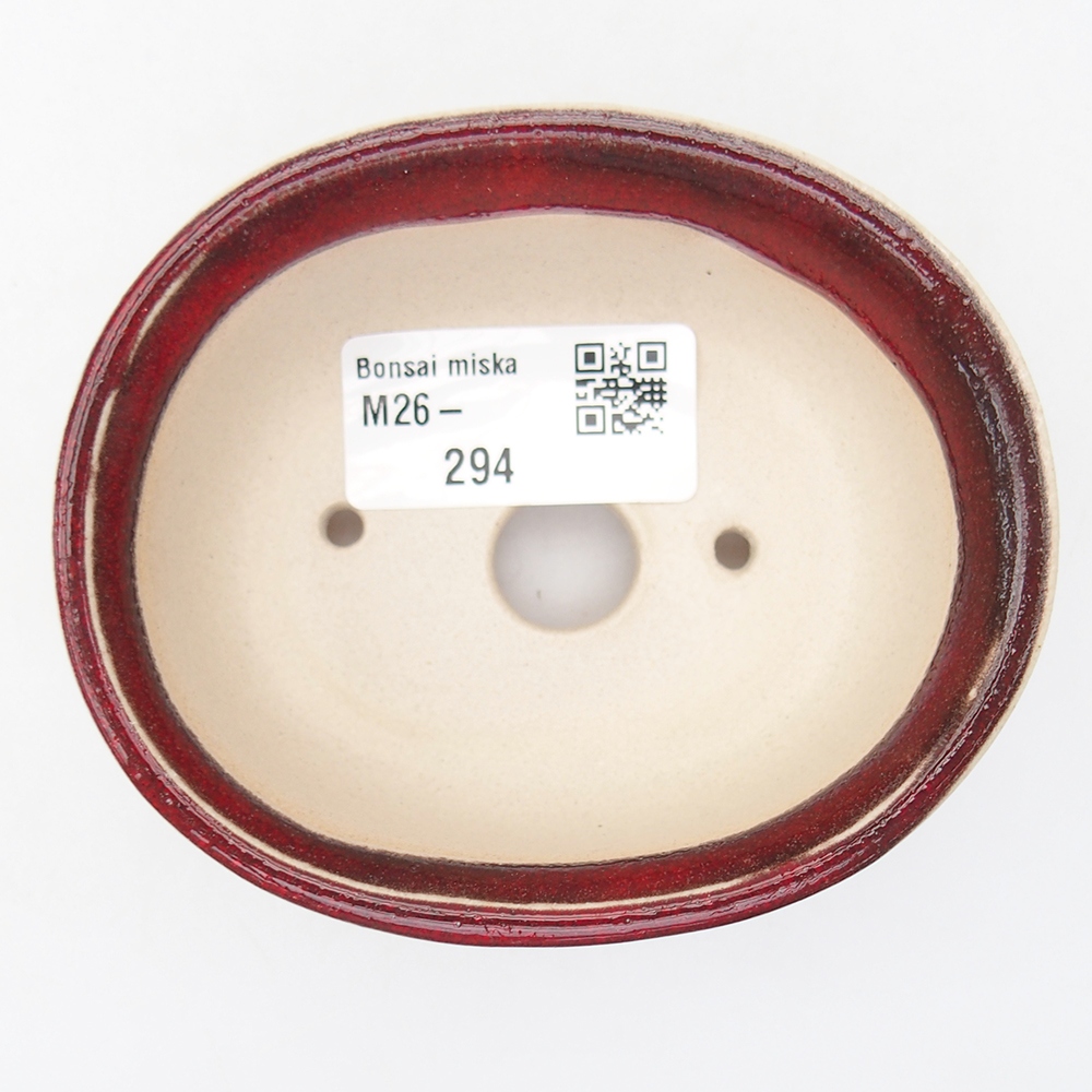 Mini bonsajová miska 9 x 8 x 4,5 cm, farba červená