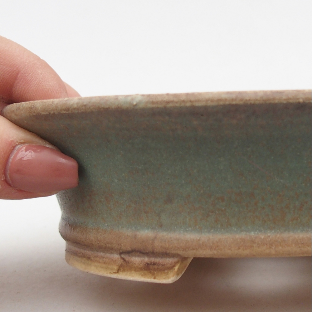 Keramická miska na bonsaje 14,5 x 12,5 x 4 cm, zelená