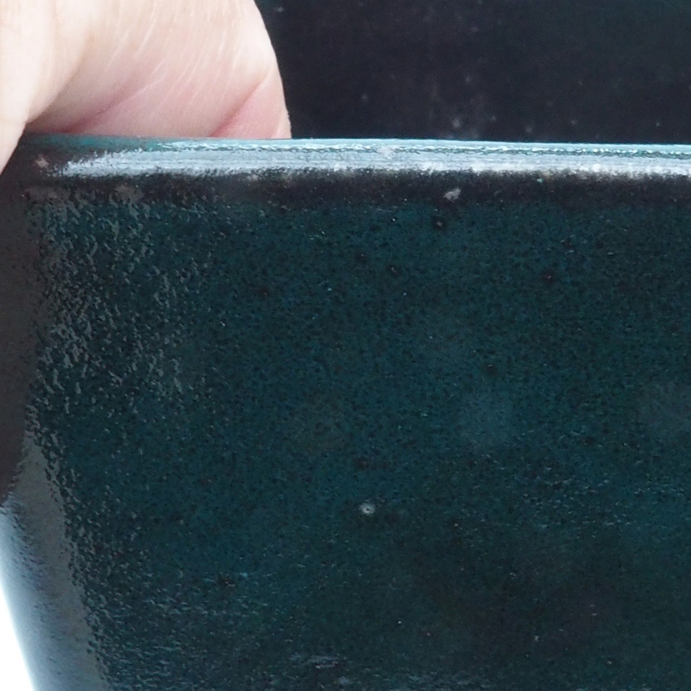 Keramická bonsai miska 10,5 x 10,5 x 10,5 cm, farba zelená