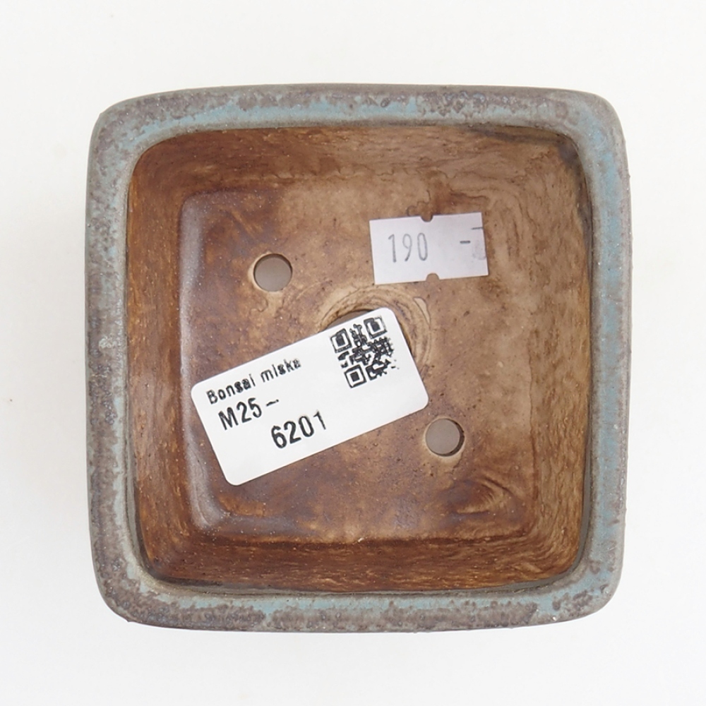 Keramická miska na bonsaje 8 x 8 x 5,5 cm, farba modrá