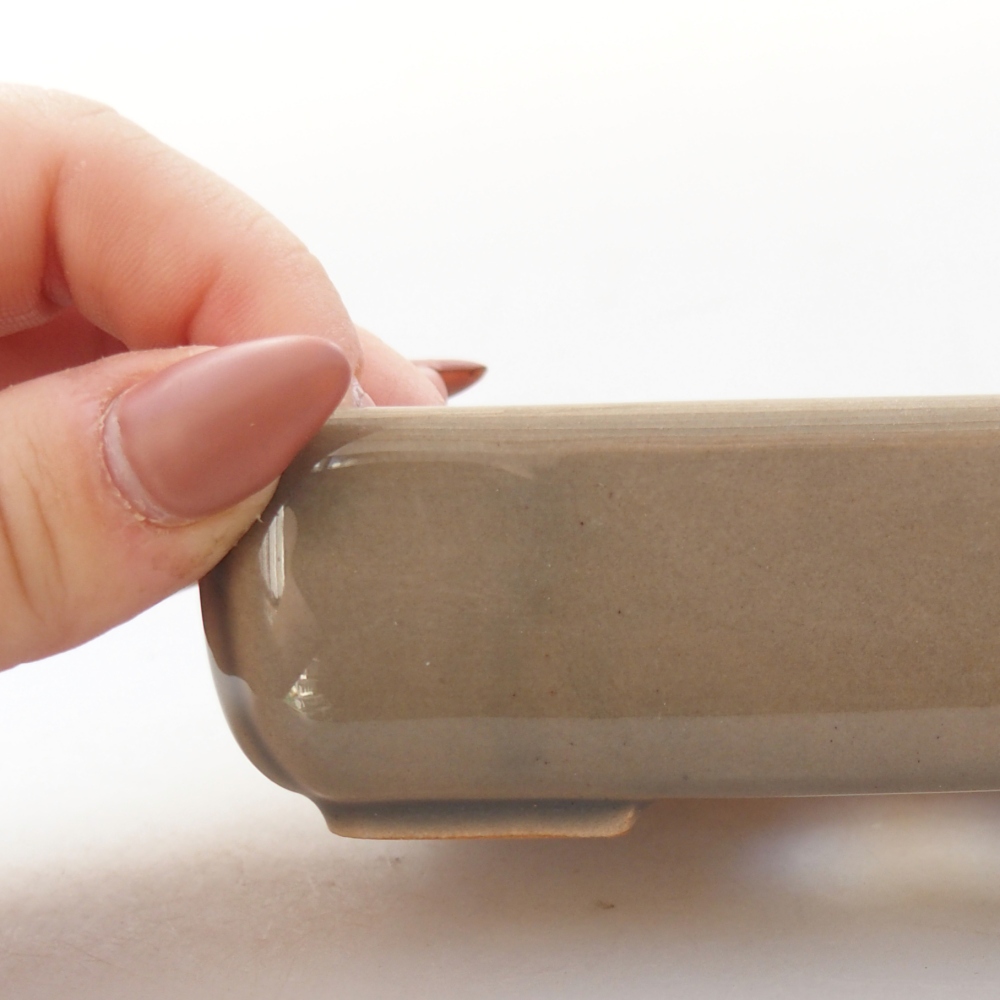 Keramická miska na bonsaje 11,5 x 9 x 3,5 cm, sivá