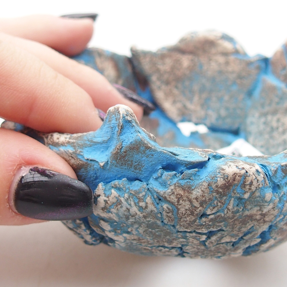 Keramická mušľa 9 x 9 x 6 cm , farba modrá