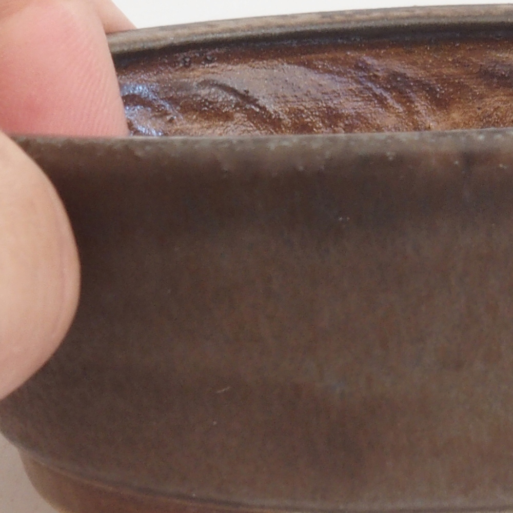 Keramická bonsai miska 9,5 x 8 x 3 cm, farba hnedá