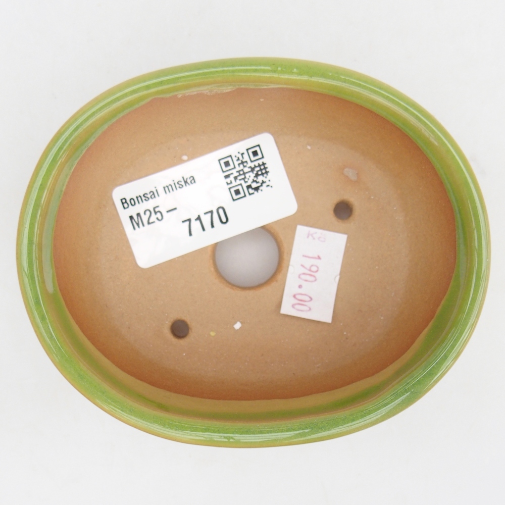 Keramická miska na bonsaje 9,5 x 7,5 x 3,5 cm, zelená