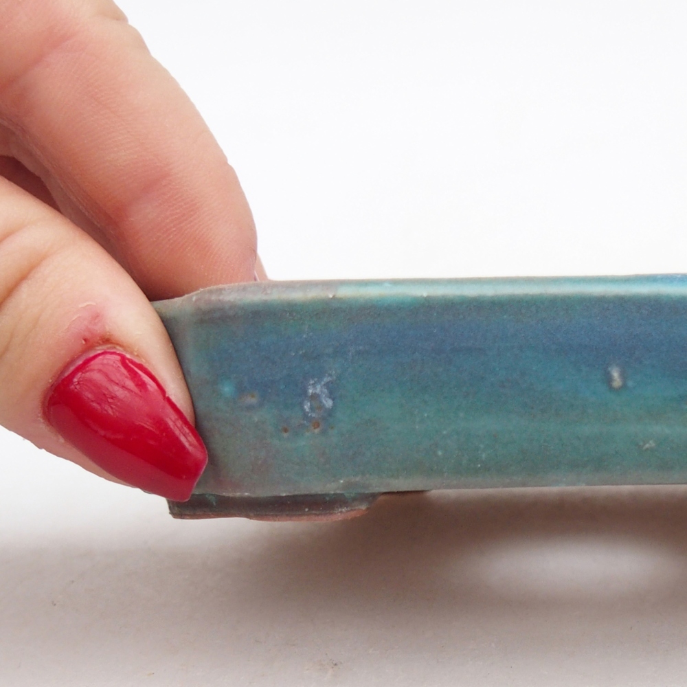 Keramická miska na bonsaje 10 x 8,5 x 2 cm, farba modrá