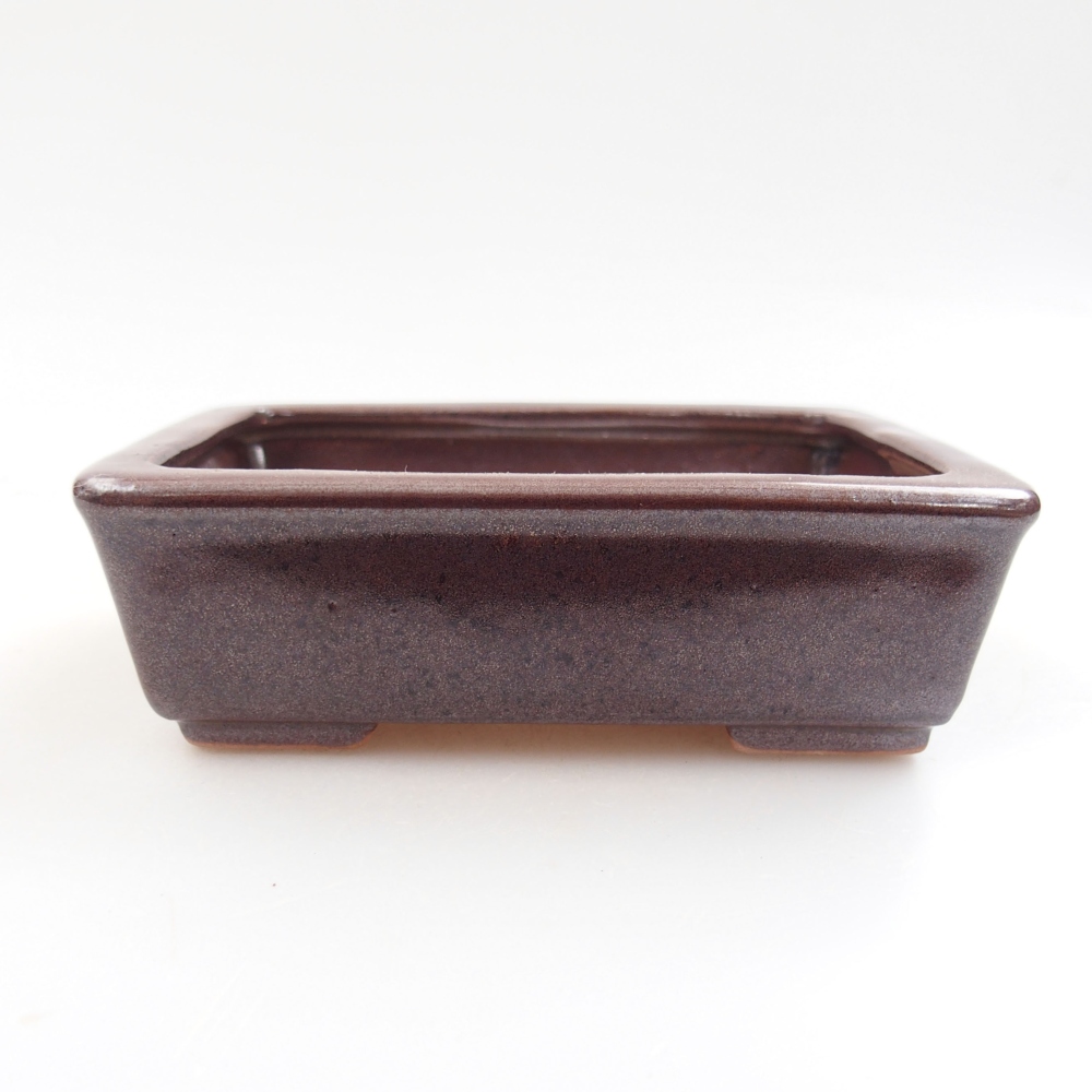 Keramická bonsai miska 10,5 x 8,5 x 3,5 cm, farba hnedá