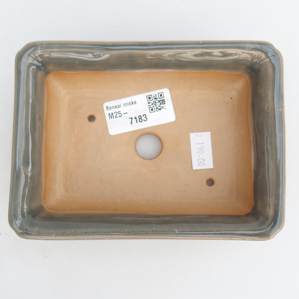 Keramická miska na bonsaje 14 x 10,5 x 4 cm, sivá