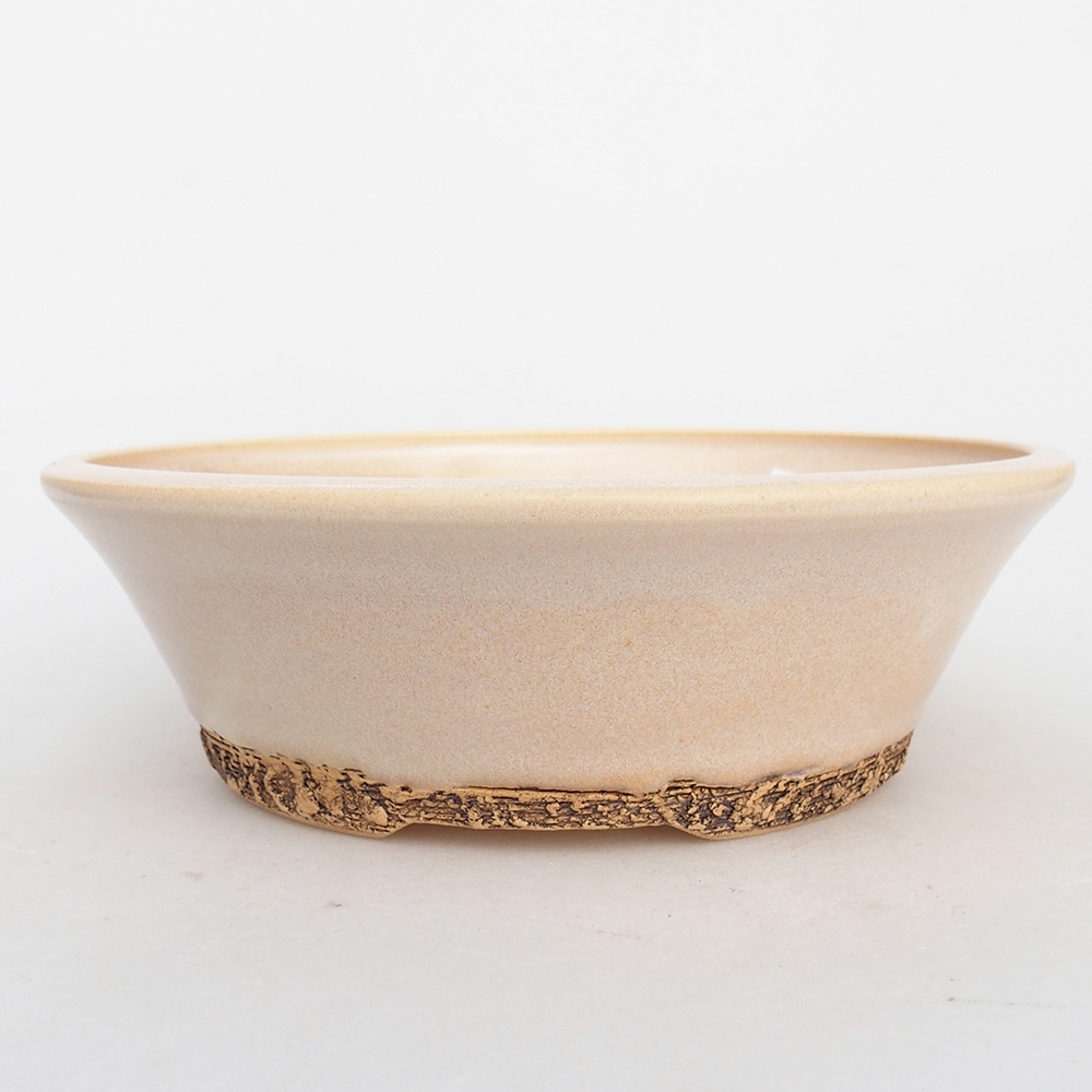 Keramická miska na bonsaje 18,5 x 18,5 x 6 cm, farba béžová