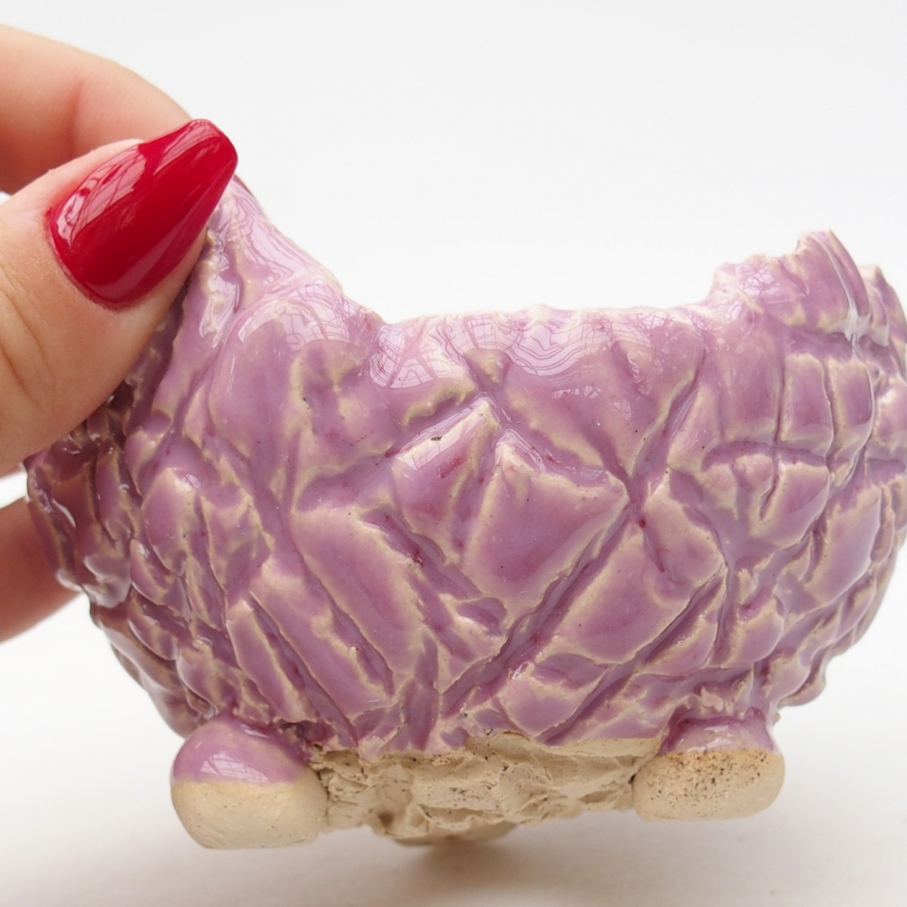Keramická mušľa 9 x 9 x 6,5 cm , farba fialová