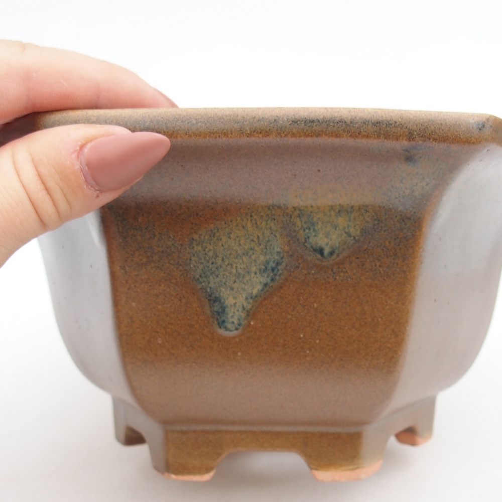 Keramická miska na bonsaje 18,5 x 16,5 x 9 cm, hnedá