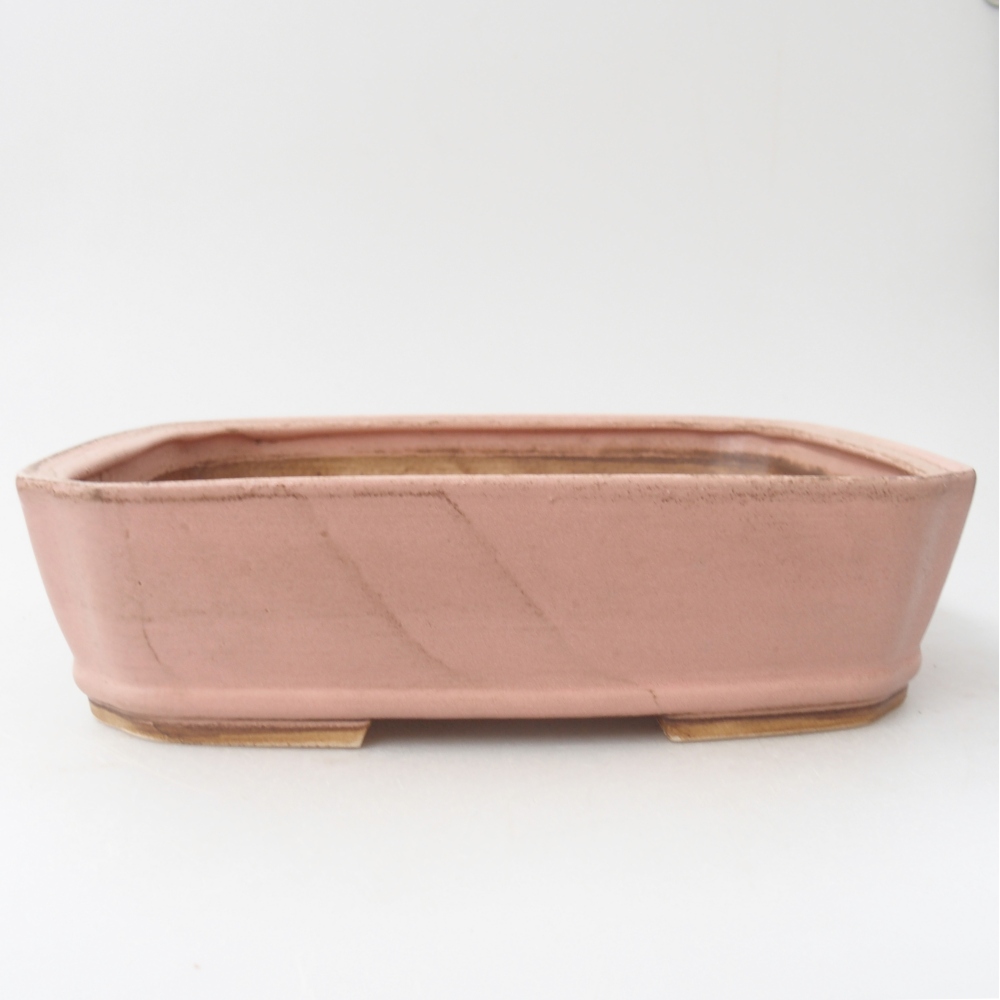 Keramická miska na bonsaje 24,5 x 21,5 x 6,5 cm, ružová