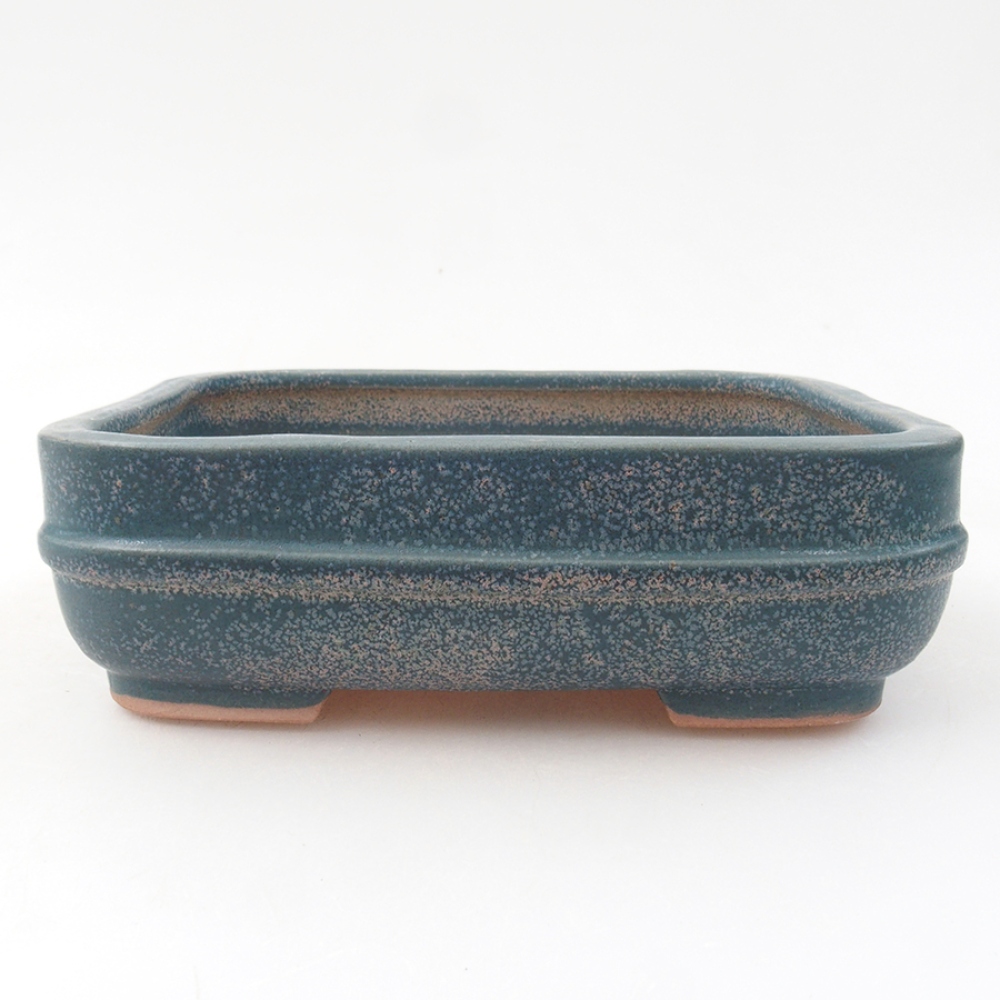 Keramická bonsai miska 14 x 12,5 x 4,5 cm, farba modra