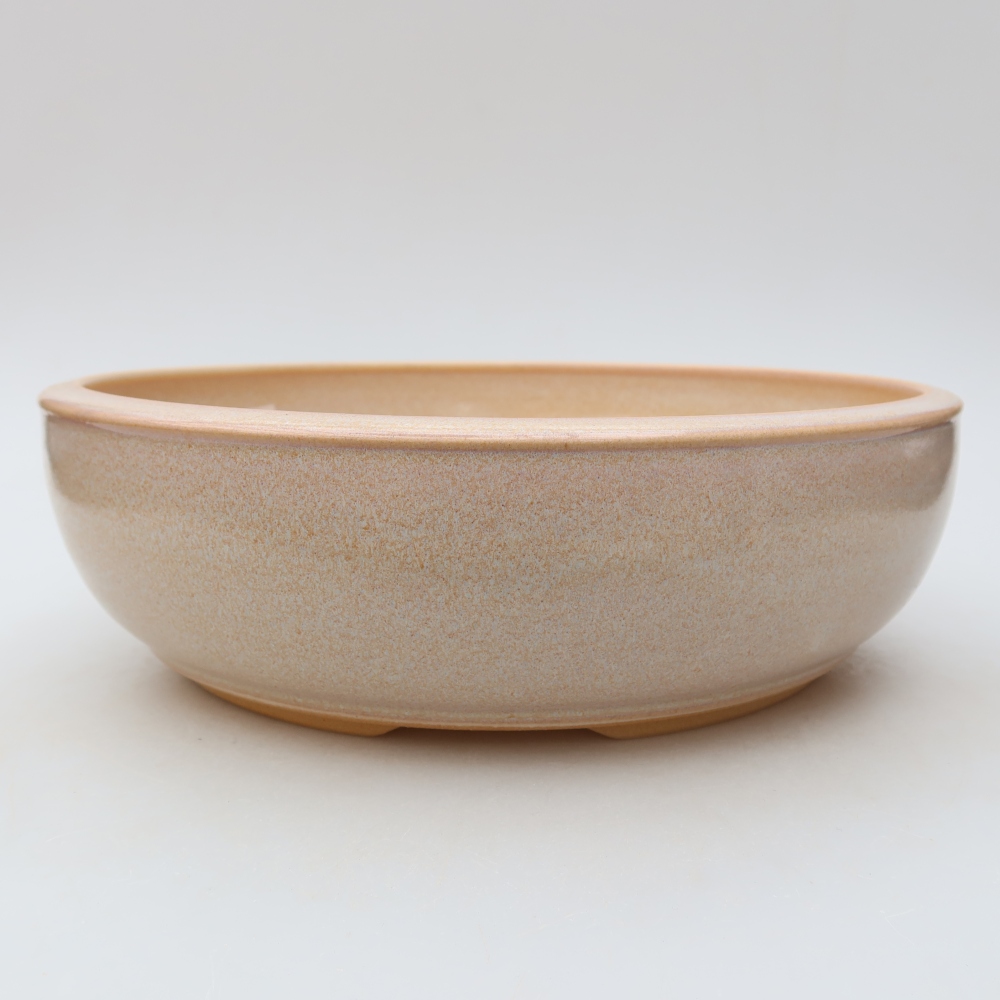 Keramická miska na bonsaje 25,5 x 25,5 x 8 cm, farba béžová