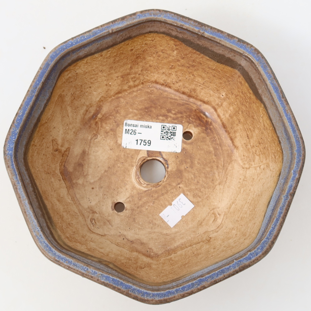 Keramická miska na bonsai 17 x 16 x 6,5 cm, farba modrá