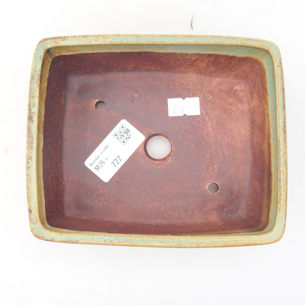 Keramická miska na bonsaje 15 x 12 x 5 cm, zelená