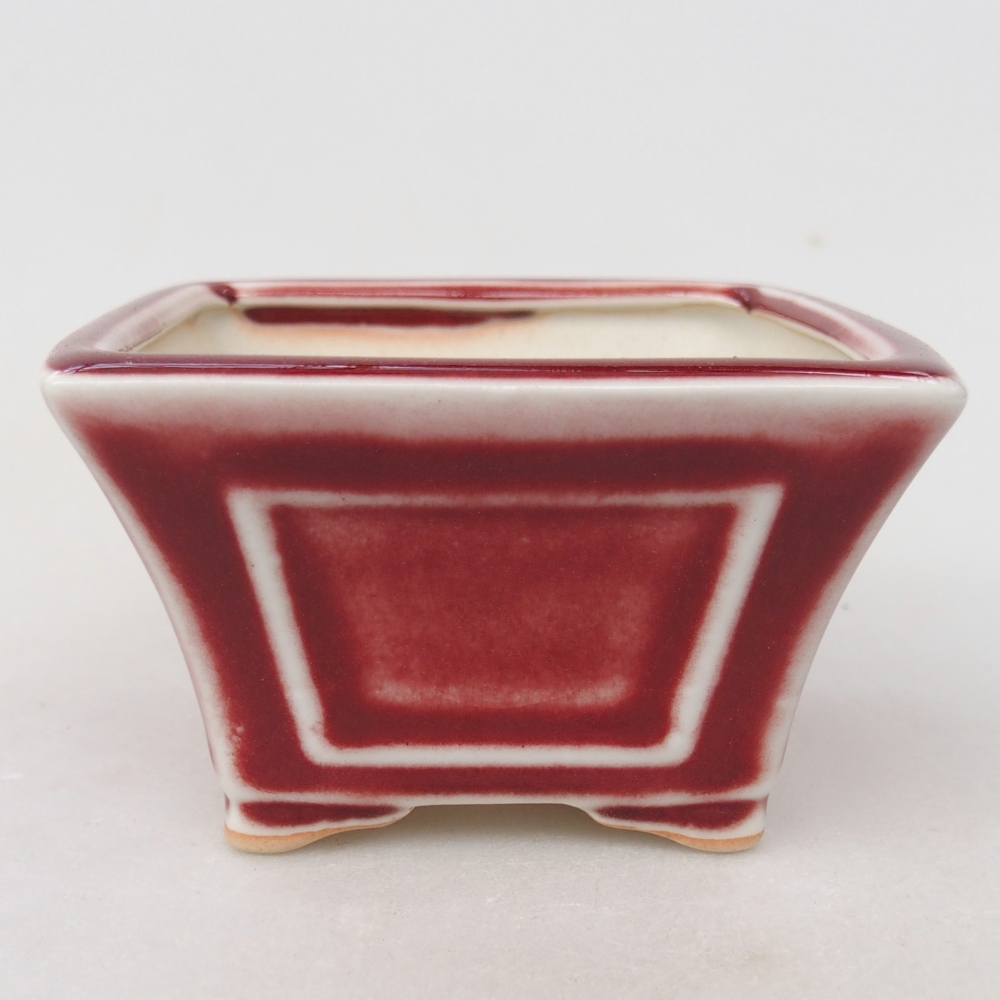 Mini bonsajová miska 8,5 x 8,5 x 6 cm, farba červená