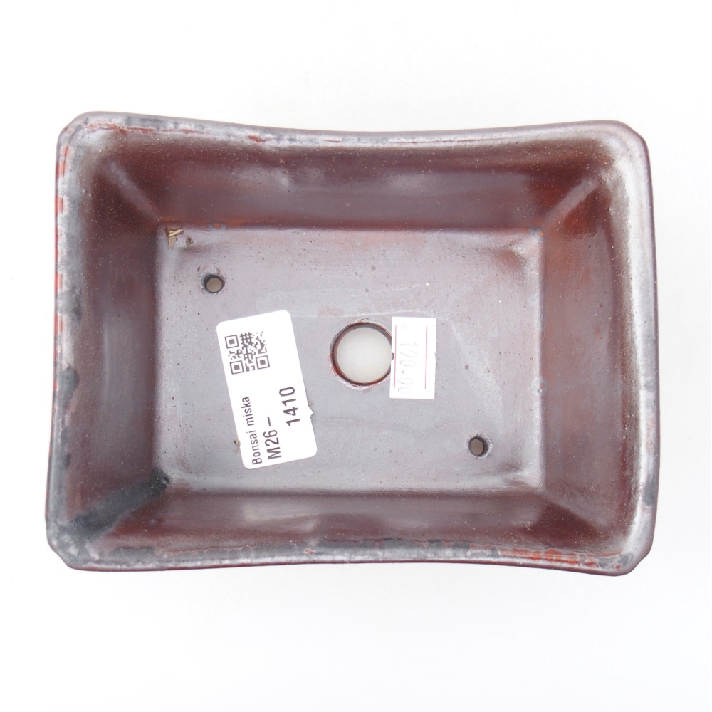 Keramická miska na bonsaje 13,5 x 10 x 5,5 cm, metalická čierna
