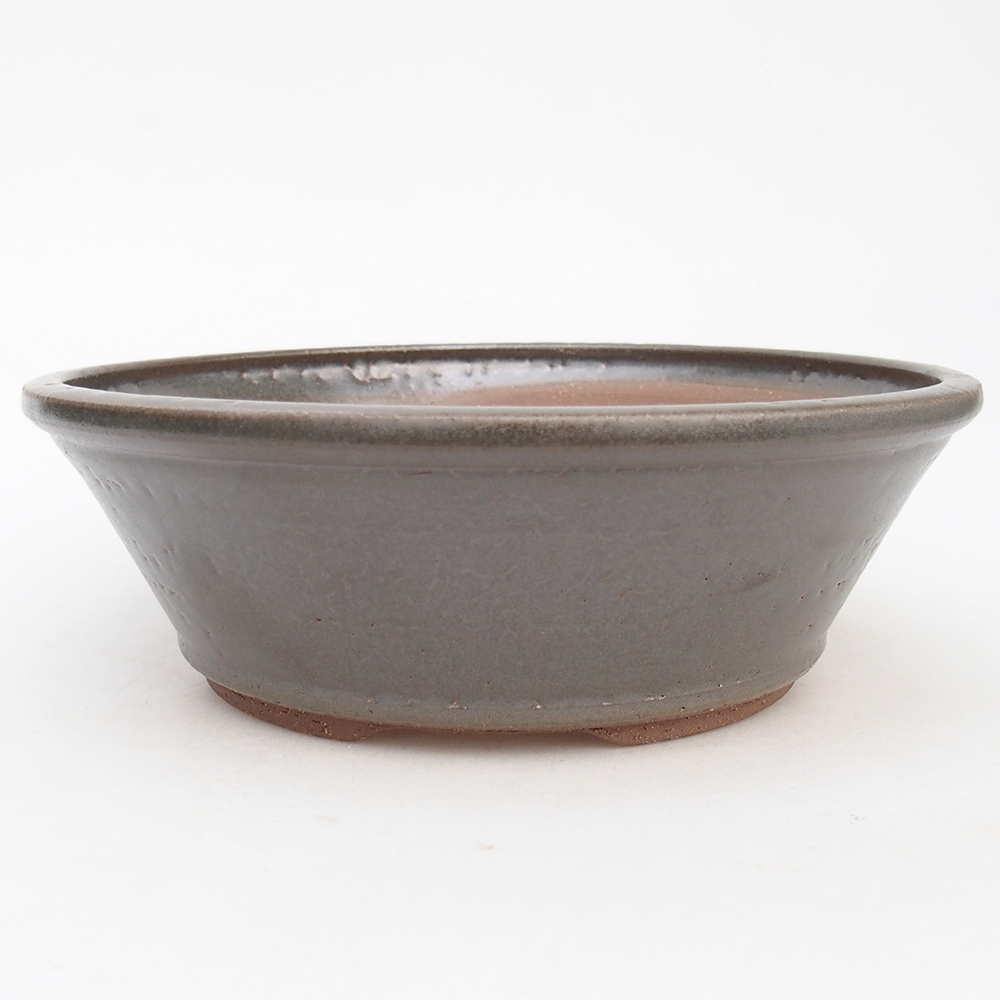 Keramická bonsajová miska 19 x 19 x 6,5 cm, farba kovu