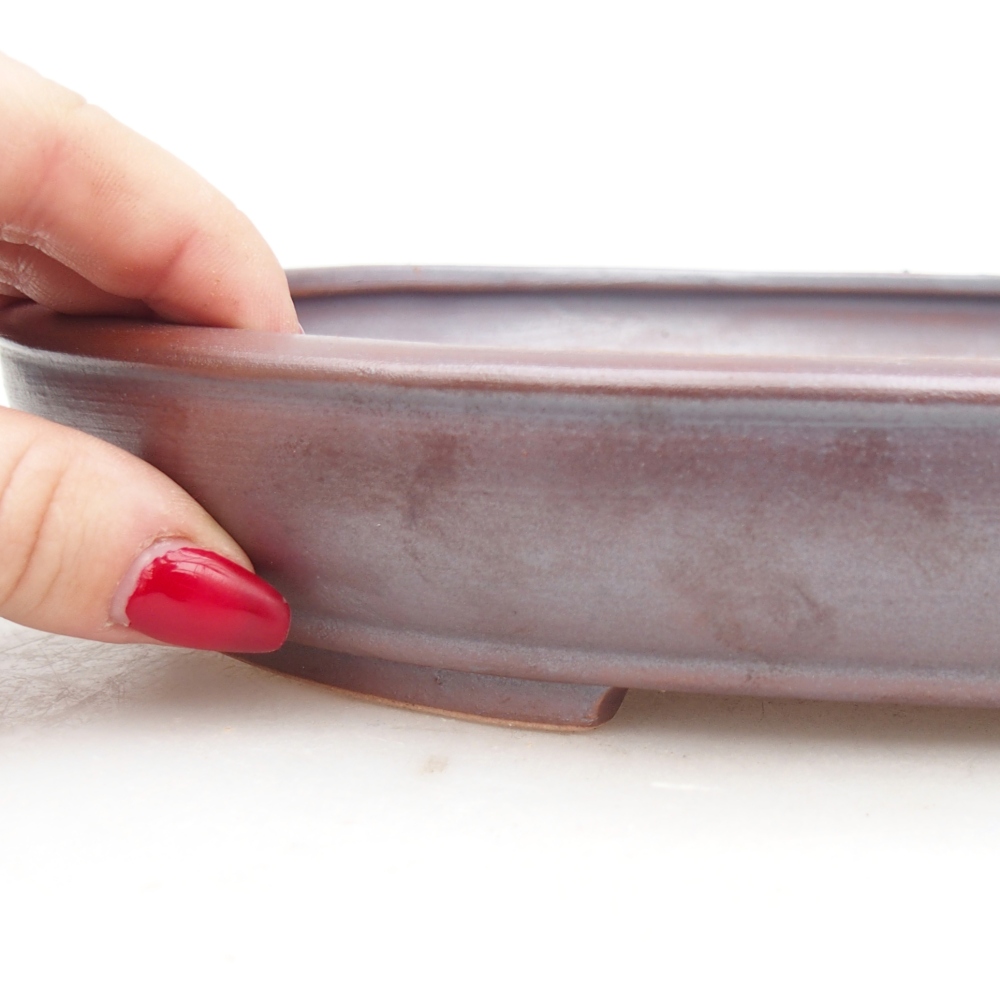 Keramická miska na bonsaje 24,5 x 20 x 4 cm, farba kovu