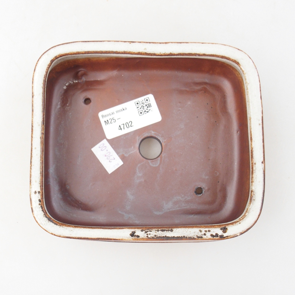 Keramická bonsai miska 14 x 12,5 x 4,5 cm, farba biela