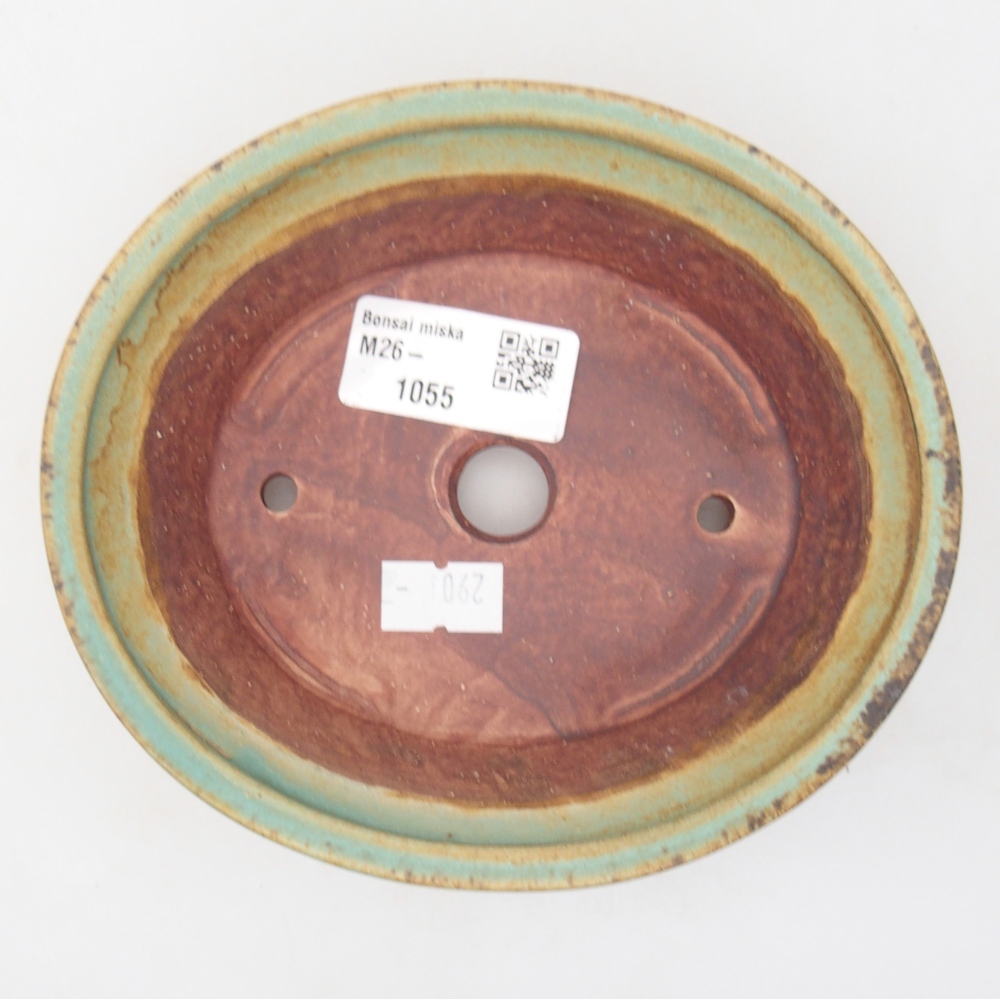Keramická miska na bonsaje 14,5 x 12,5 x 4 cm, zelená
