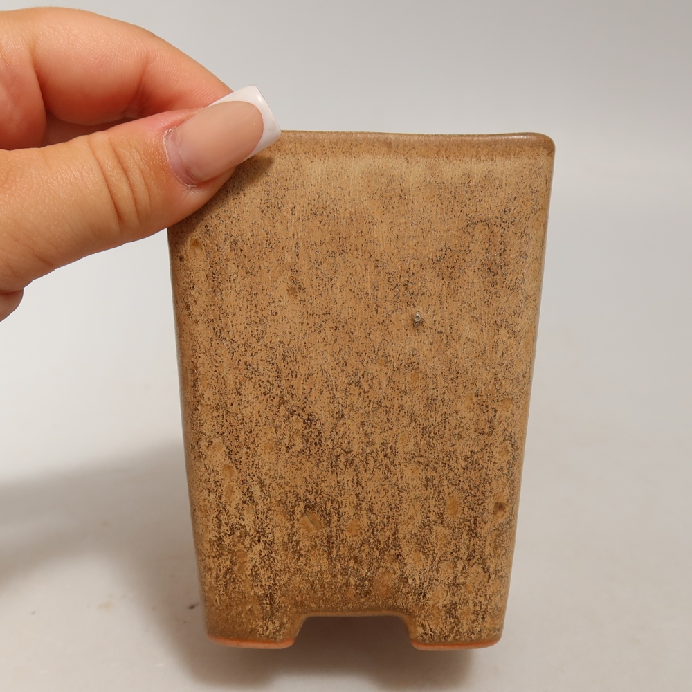 Keramická miska na bonsai 7,5 x 7,5 x 10,5 cm, farba béžová