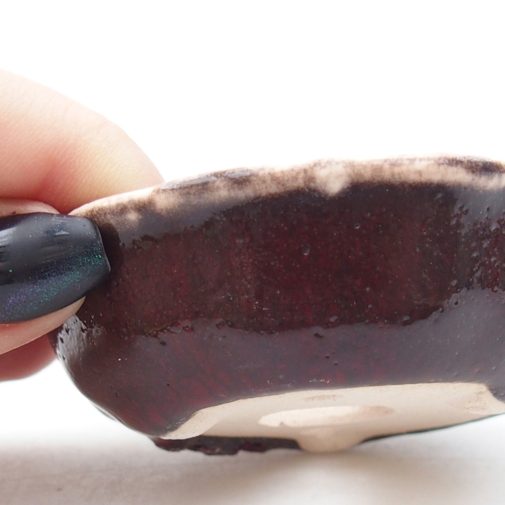 Mini bonsajová miska 7,5 x 7,5 x 2 cm, hnedá