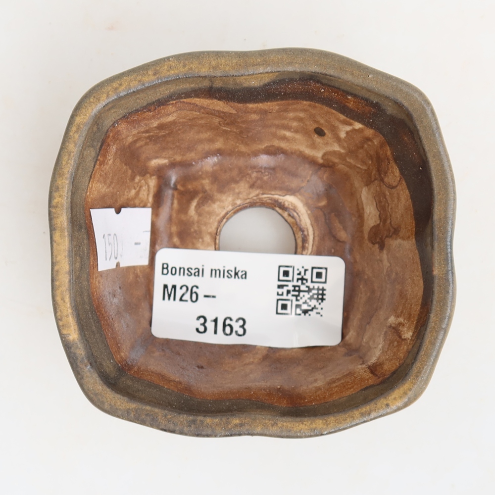 Keramická miska na bonsaje 7 x 7 x 3,5 cm, farba hnedá