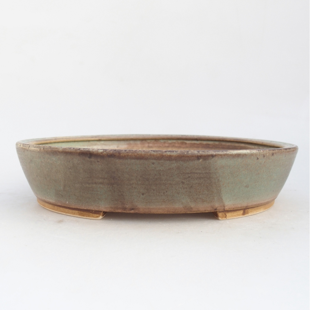 Keramická bonsajová miska 25 x 20 x 7,5 cm, zelená