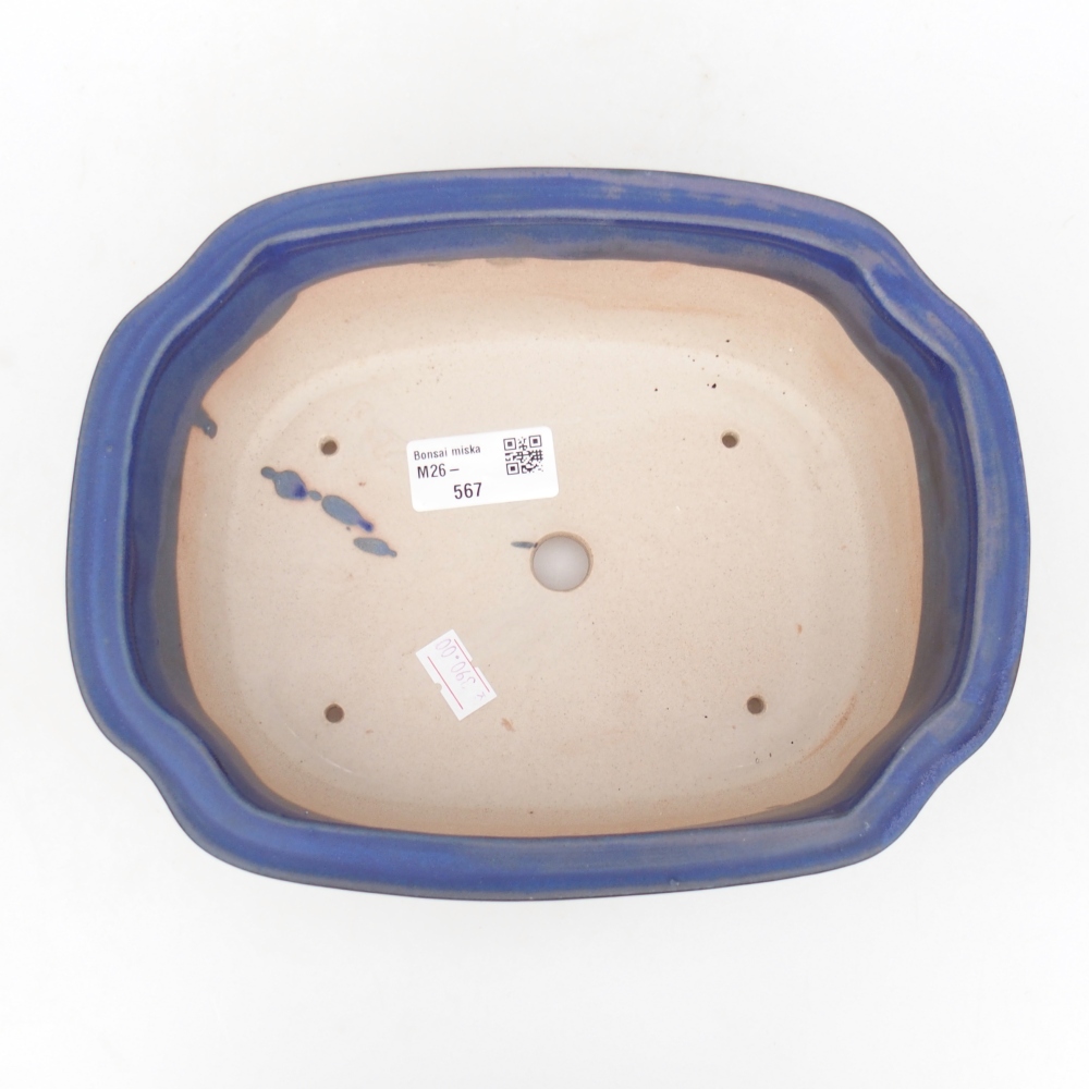 Keramická bonsajová miska 22 x 18 x 7,5 cm, farba modrá