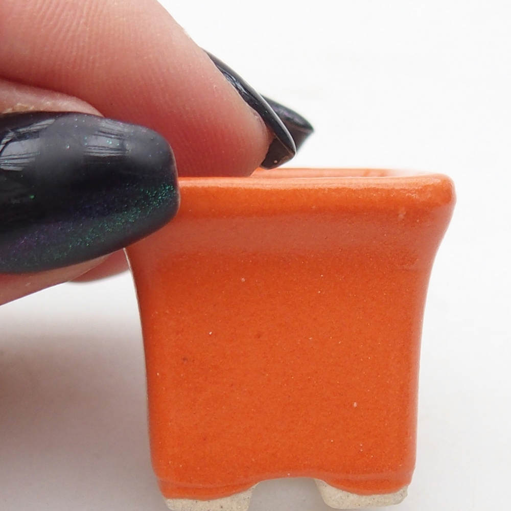 Mini bonsajová miska 2,5 x 2,5 x 2,5 cm, oranžová