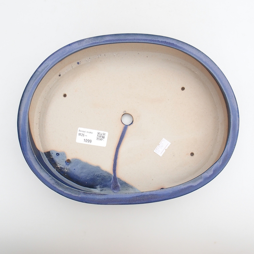Keramická miska na bonsaje 26 x 20 x 5 cm, farba modrá
