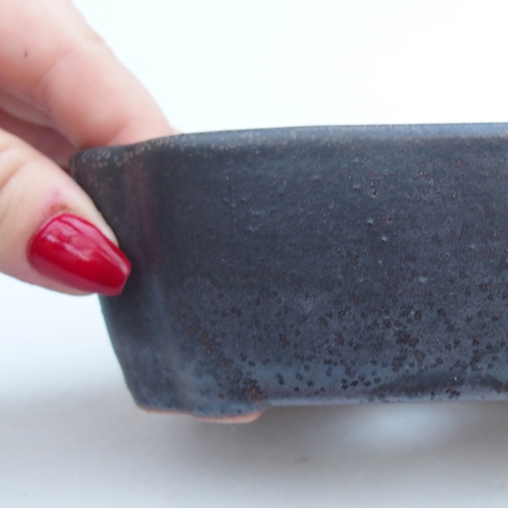 Keramická miska na bonsaje 12,5 x 9,5 x 4,5 cm, sivá