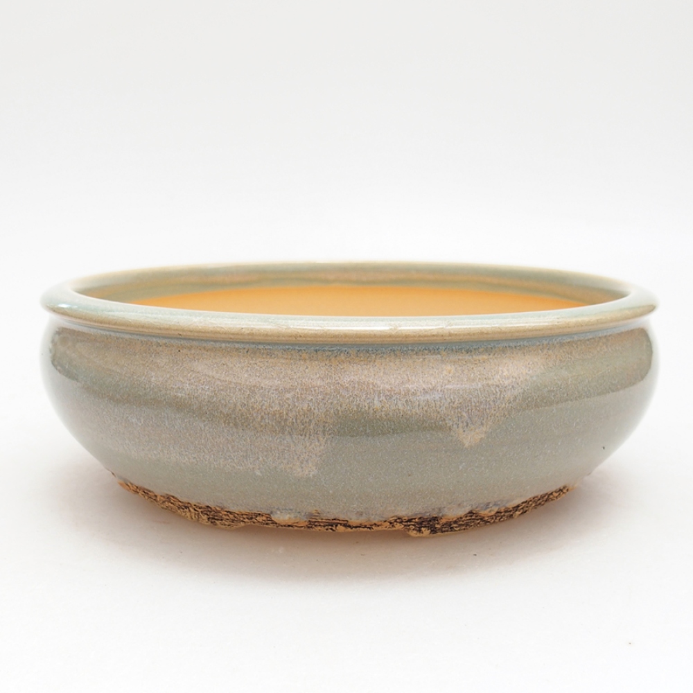 Keramická bonsai miska 17,5 x 17,5 x 6 cm, farba zelená