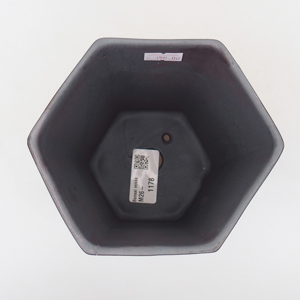 Keramická bonsajová miska 13 x 11,5 x 17 cm, farba kovu