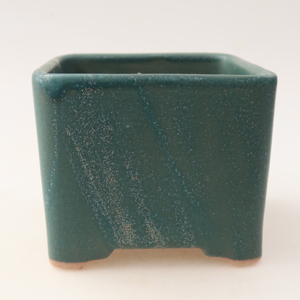 Keramická miska na bonsaje 10 x 10 x 8 cm, farba modrá