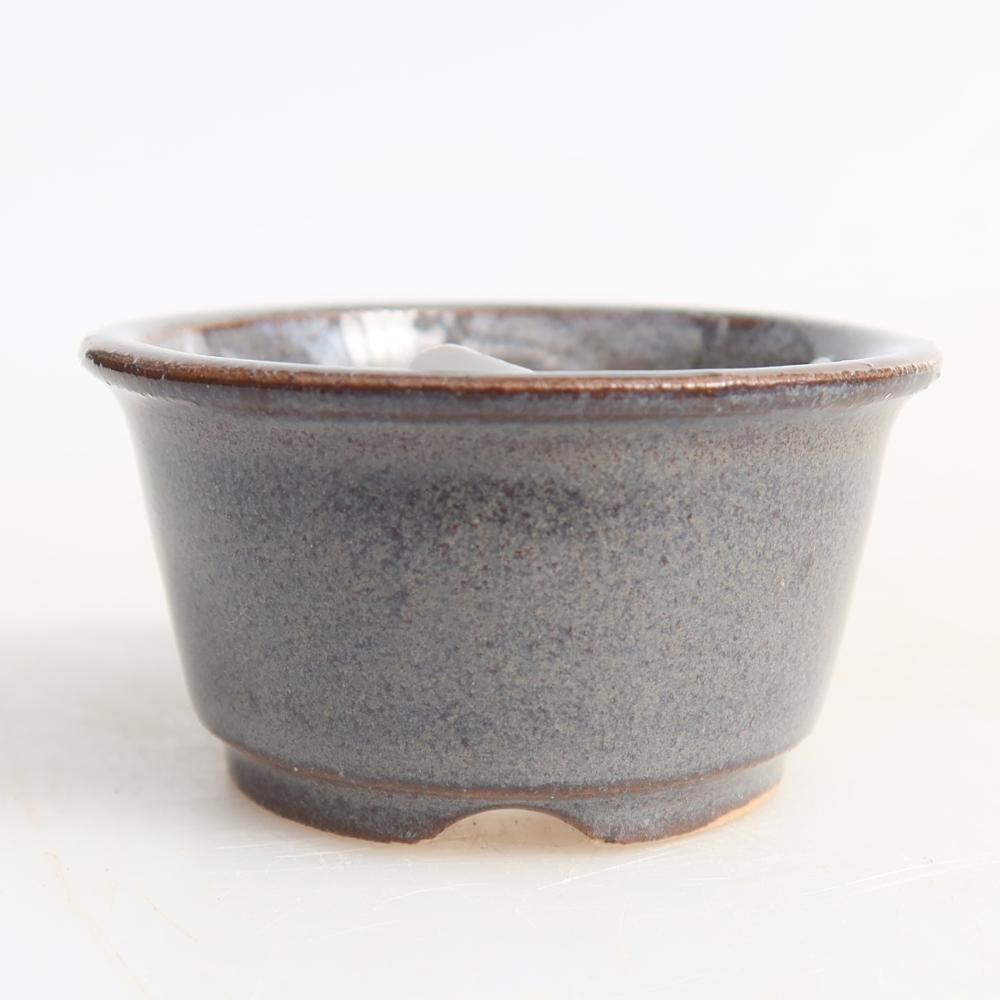 Keramická miska na bonsaje 4,5 x 4,5 x 2,5 cm, farba sivá